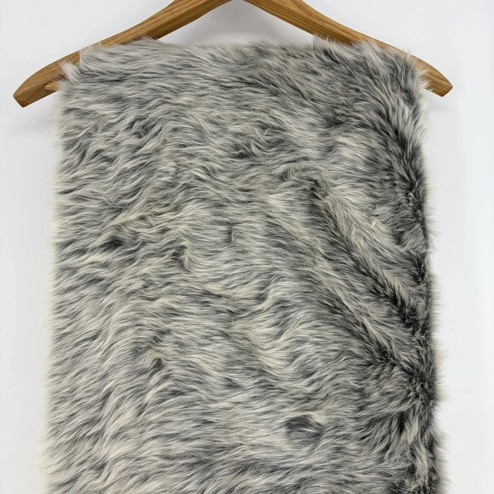 POTTERY BARN Stewart Plaid Faux Fur Back Throw 60